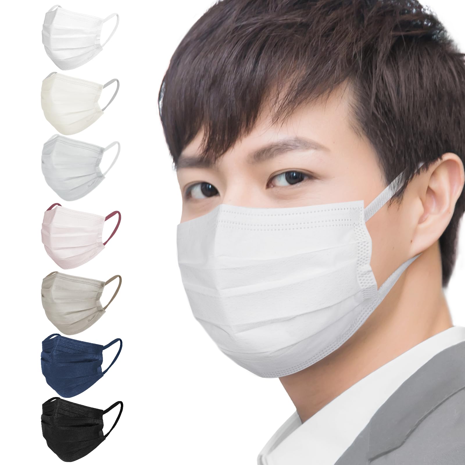 [Hellozebra] マスク 不織布 大きめ メンズ【2025秋冬新色追加】 個包装 30枚 顔にフィット 夏用マスク カラー 耳が痛くならない 肌にやさしい 三層構造不織布 男性用 大きいサイズ 6mm平ゴム 通気 使い捨てマスク 大きいサイズ 花粉 ウイルス 飛沫防止 PM2.5 マスク [日本国内検品] 不織布マスク 大きめ