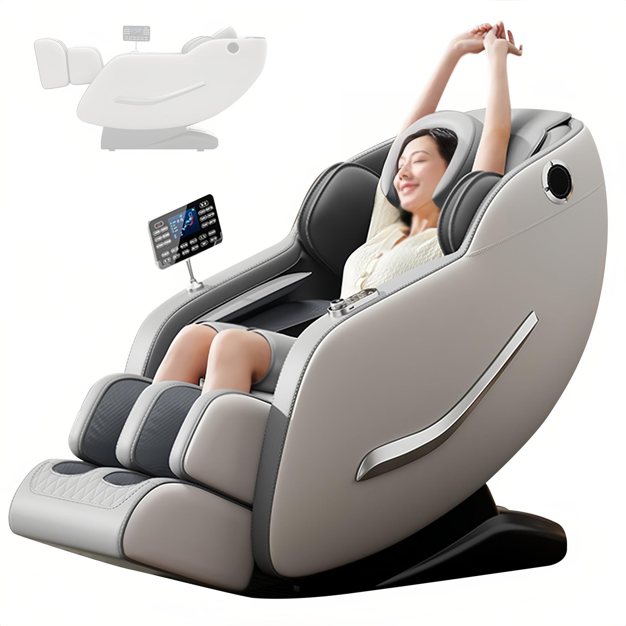 Poltrona Massaggiante Intelligente, Dotata Di Funzione Di Digitopressione Su Tutto Il Corpo E Terapia Del Calore, Adatta Sia Per L'ambiente Domestico Che Per L'ufficio.(Gray)