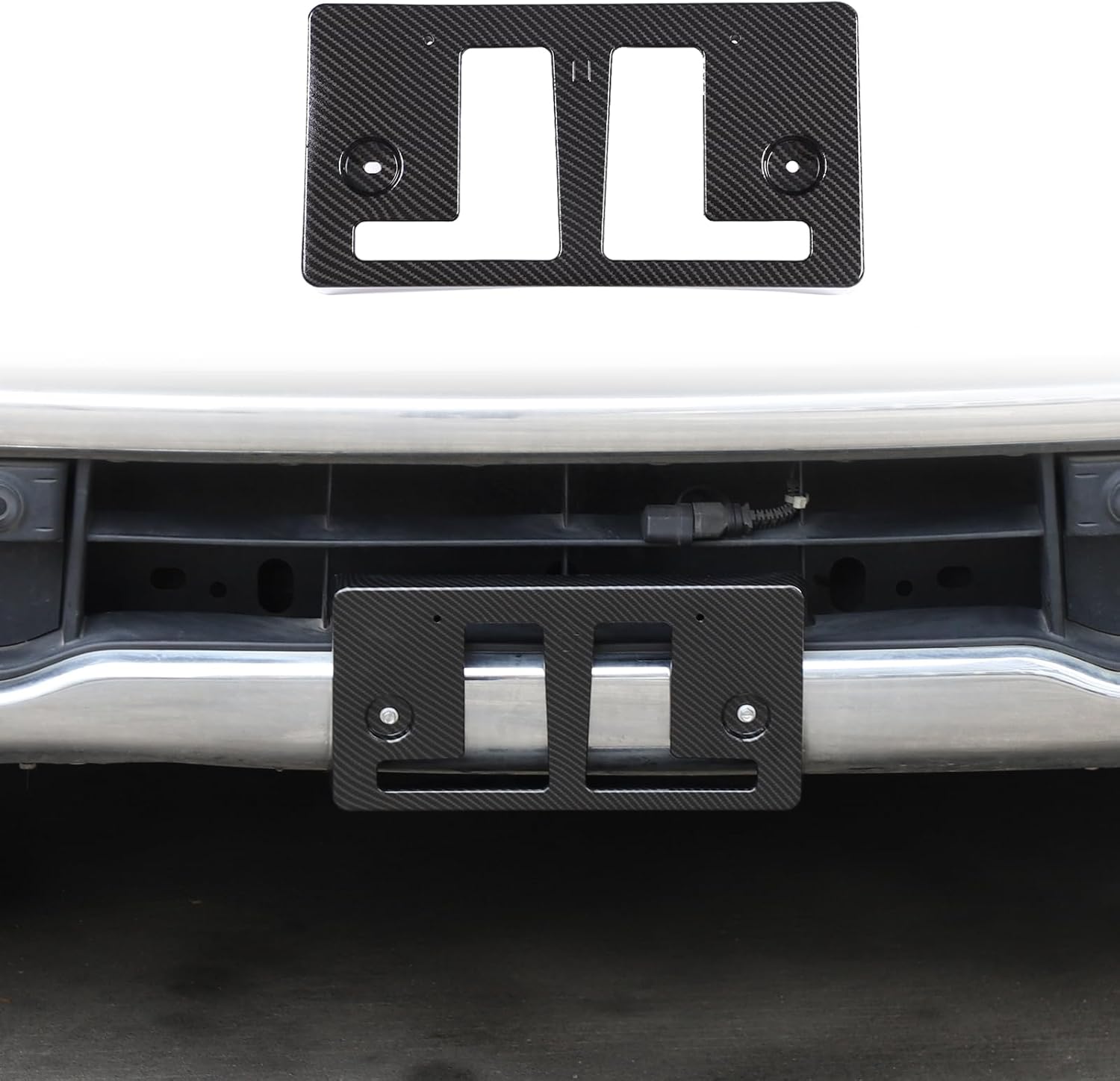 Car Front License Plate Mounting Bracket Compatible with Nissan Frontier 2022-2025，Front Bumper Tow Hook License Plate Mount Bracket Adapter Kit Accessories Replace # 962109BU0A