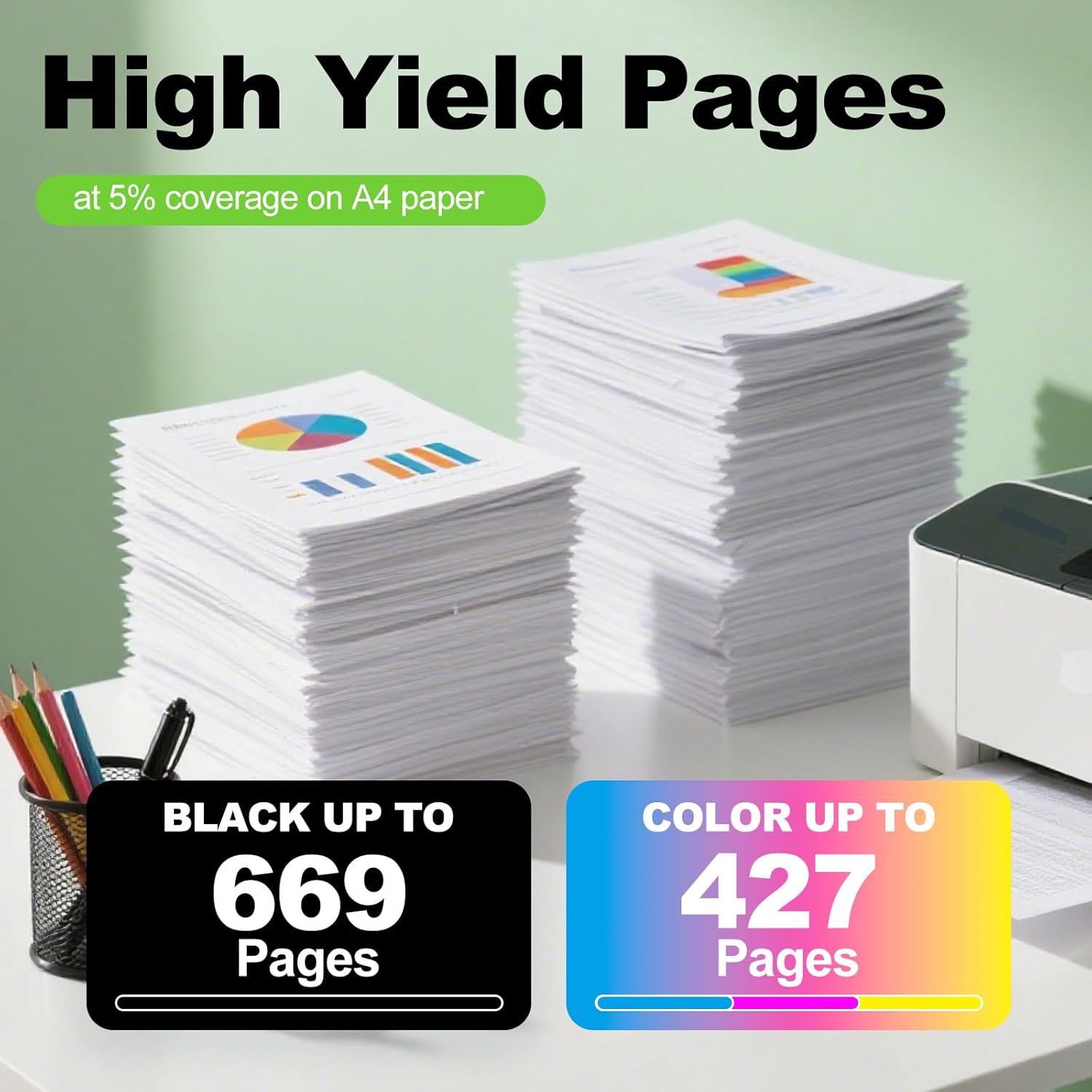 65XL Black and Color Ink Cartridges Replacement for HP Ink 65 65XL Combo Pack for HP AMP 100 105 120 125 130 DeskJet 2622 2624 2625 2628 2635 ENVY 5010 5012 5014 5020 5030 Printer (1 Black 2 Color）