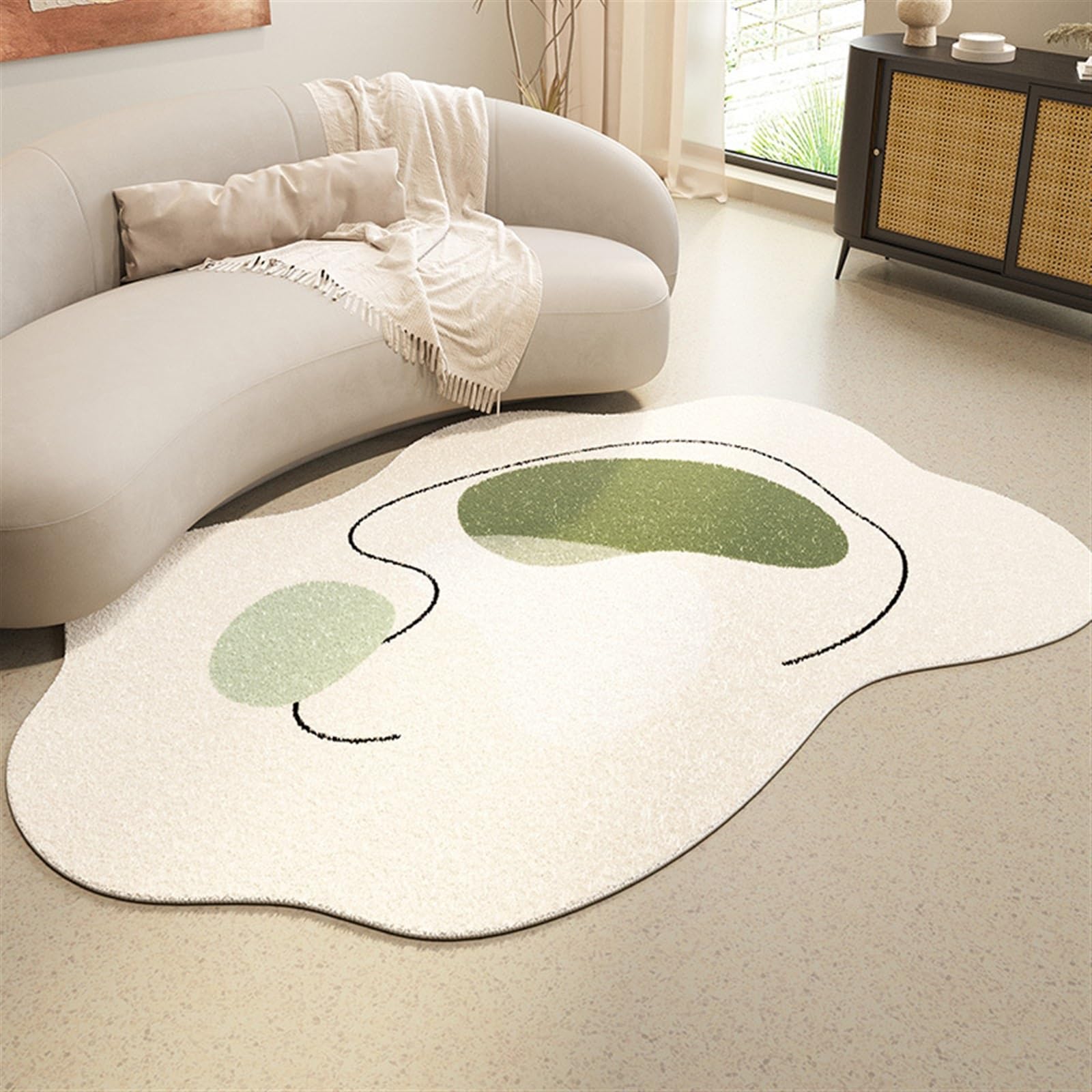 Abstract Minimalist Irregular Shaped Washable Carpet - Modern Area Rug for a Stylish Home Decor