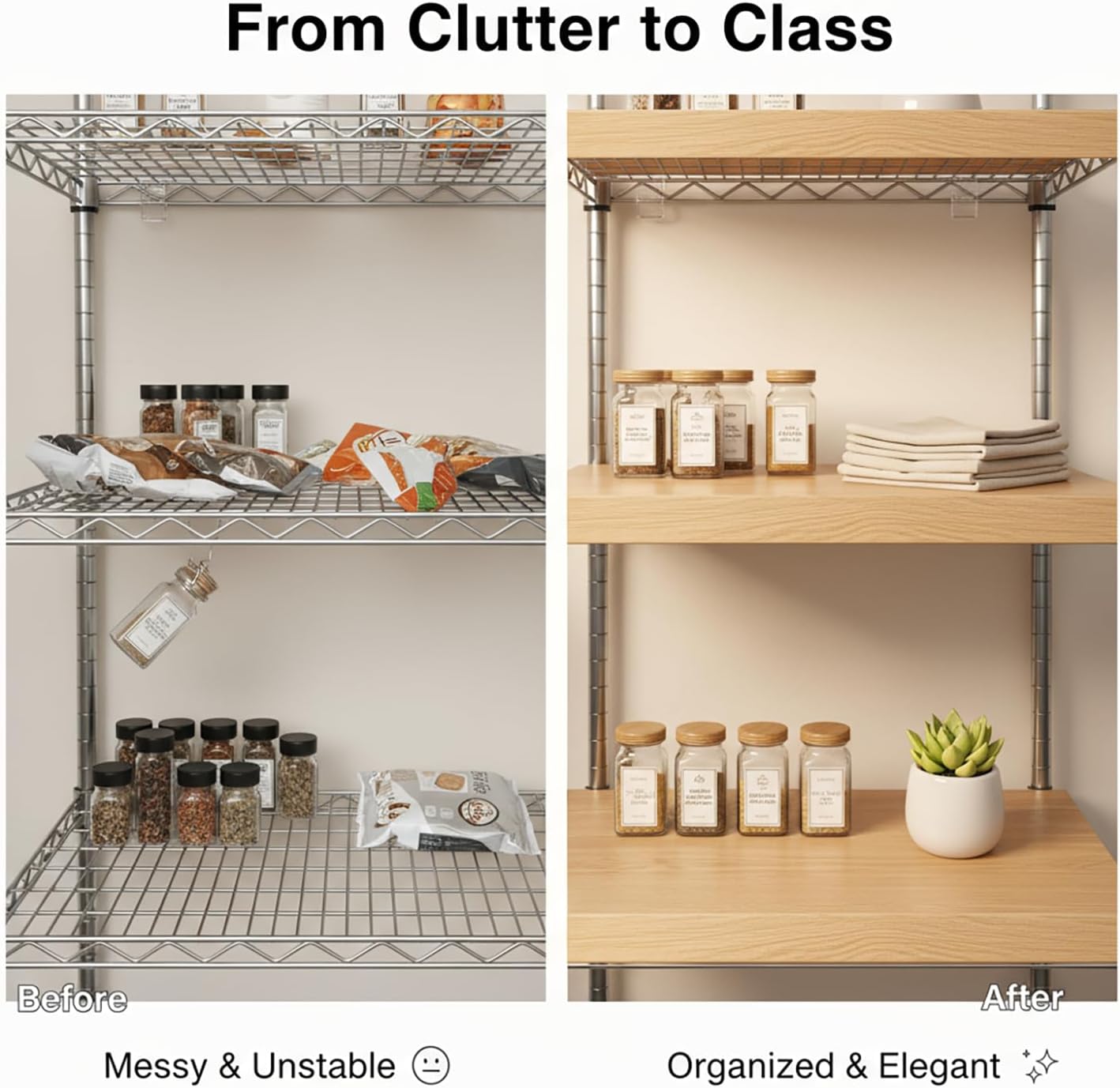 Wire Shelf Covers 4Pcs, 33x12x3 in, Durable PVC Shelf Cover for Wire Shelving Pantry, Kitchen Faux Wood Rack Covers, Moisture-Resistant & Easy-to-Clean Organizer Liners, White