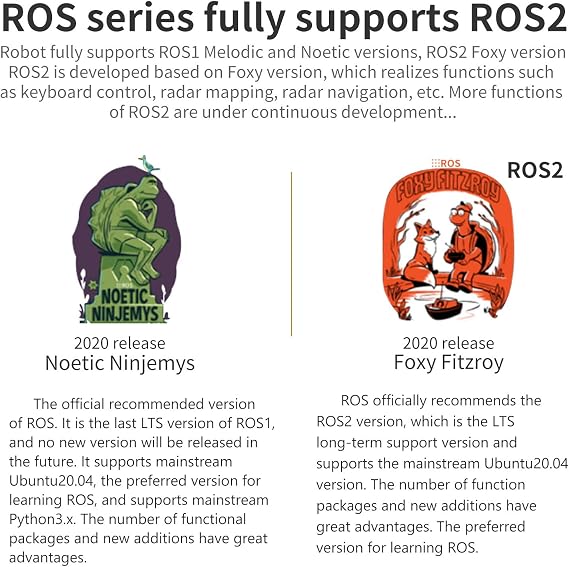 AI Robot Kit ROS SLAM Smart Car Lidar Mapping Navigation, Gesture Control, Human Tracking, Variable Speed Mecanum Wheel Python Programmable Adults Learn Explore Robotic Kit