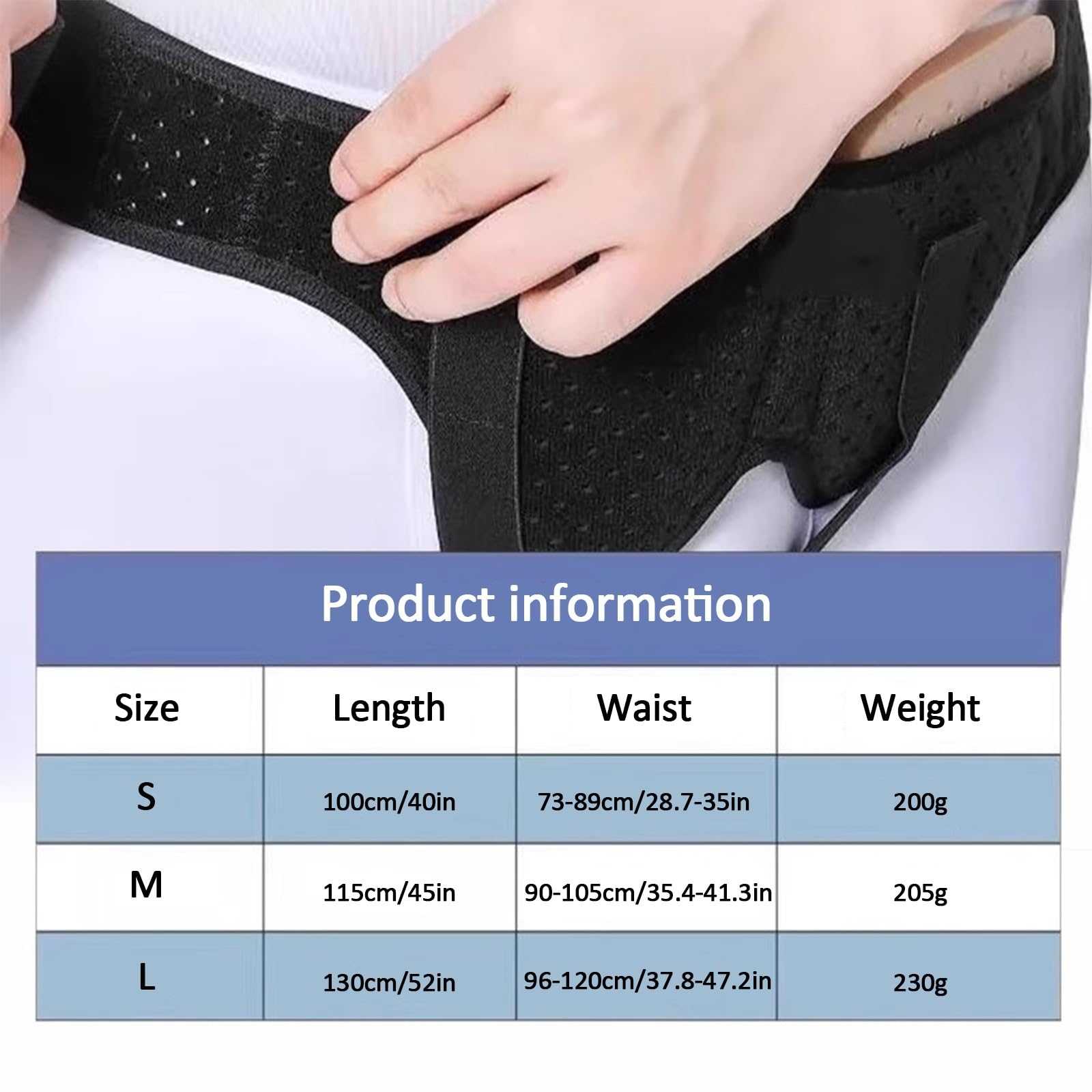 WNGJZZYC Hernia Belts for Men, Adjustable Hernia Truss, with 2 Removable Pads, Breathable Material, Relieve Discomfort, for Single/Double Inguinal or Sports Hernia(Large)