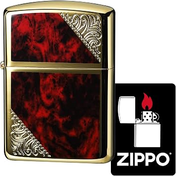 Zippo 162GW-RM Windproof Brass Double Sided Venetian Lighter Armor with Special Sticker Gold