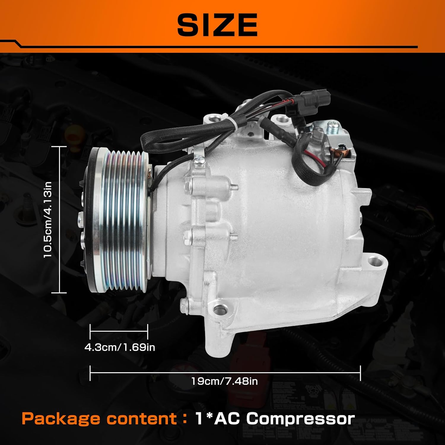 Air Conditioner AC Compressor Compatible with Honda Civic 2006-2011 1.8L with Clutch Replacement for 38800-RNA-A01 38800-RNB-A02 38810RRBA01 38800RNBA02