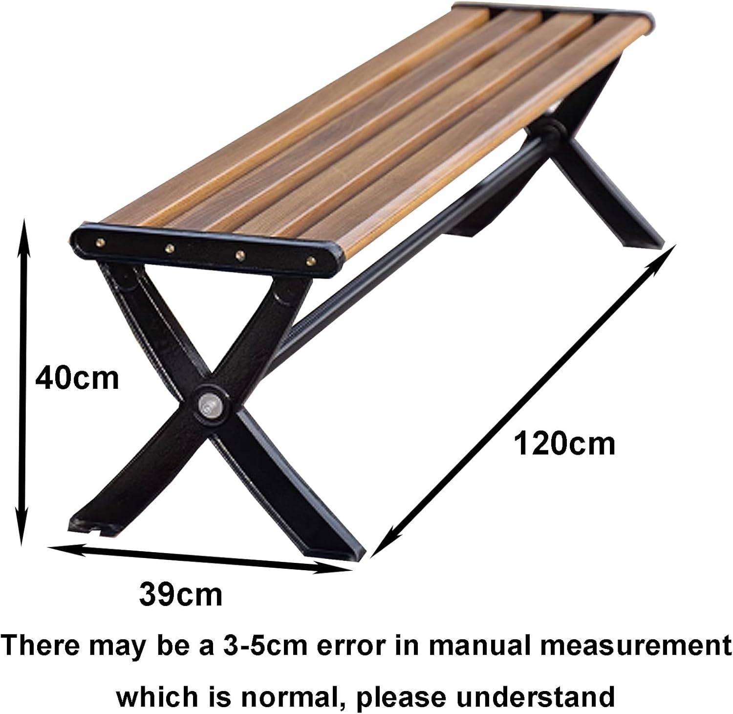 Park Benches, Patio Bench, Porch Bench Seat, Garden Bench, Outdoor Benches Weatherproof Zinc Alloy + Cast Iron for Deck, Entryway, Backyard(120x39x40cm)