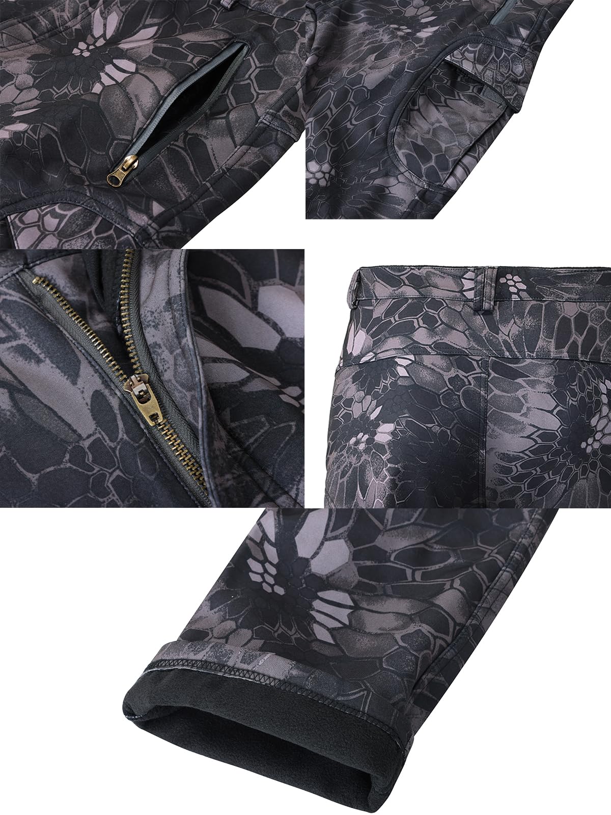 Pantalones tácticos de camuflaje para hombre, pantalones de trabajo resistentes al agua, térmicos para senderismo