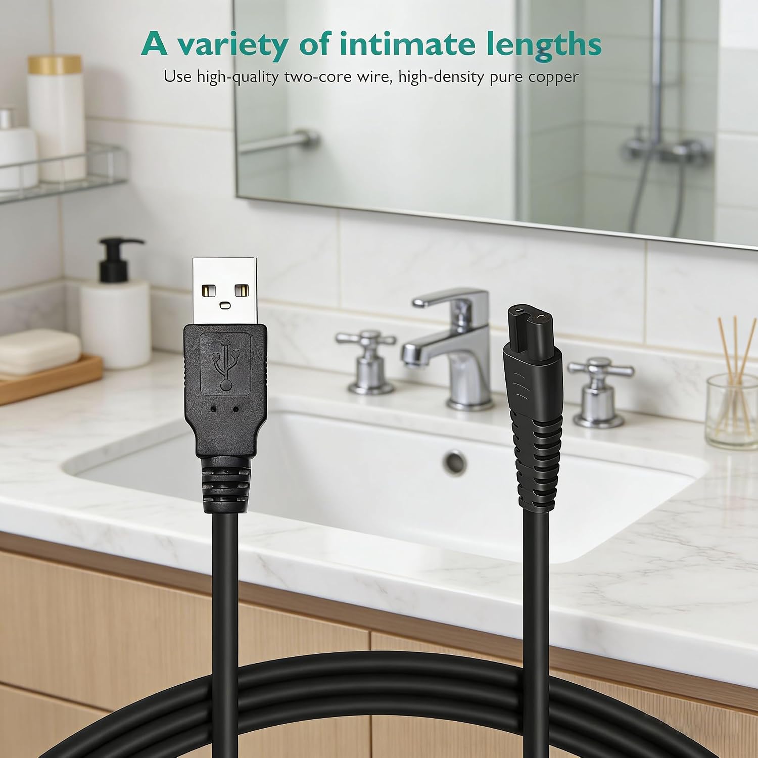 for Nicwell Water Flosser Charger, Lnauy Power Cord Compatible with Nicwell F5025 COSLUS F5020E Oralfree Cordless Portable Water Dental Flosser Replacement Power Supply Adapter Cable