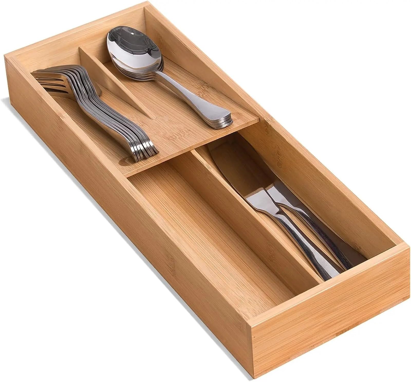WDSBZNB Cutlery Tray Silverware Drawer Organizer Kitchen Small Utensil Tray Holder Cutlery For Spoons Forks Knives
