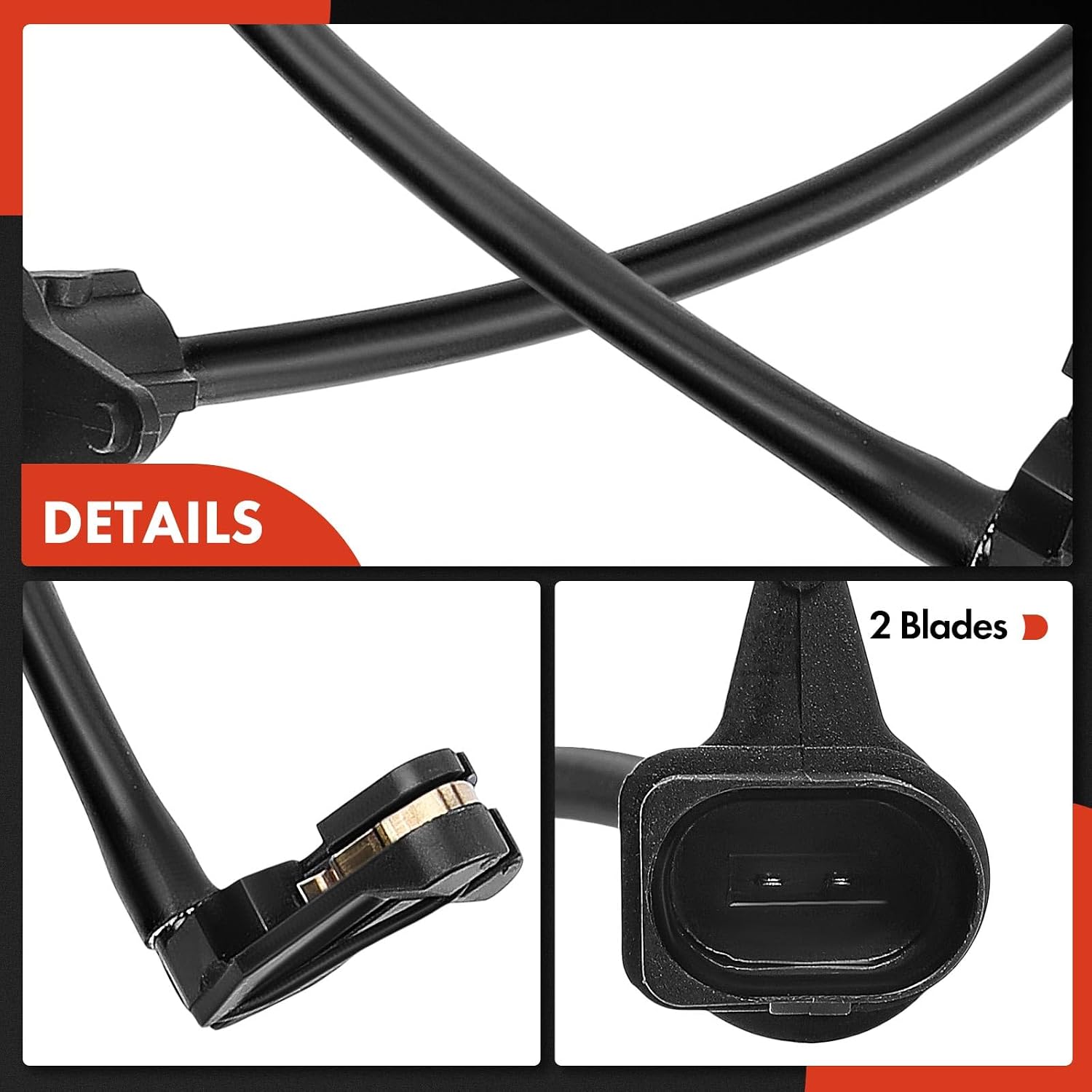 A-Premium Rear Brake Pad Wear Sensor Compatible with Audi Q5, SQ5, Q5 Sportback, SQ5 Sportback, A6 allroad, Q5 PHEV, S6, S7 Sportback, A6 Quattro, A7 Sportback, Q8 e-tron, Q8 e-tron Sportback