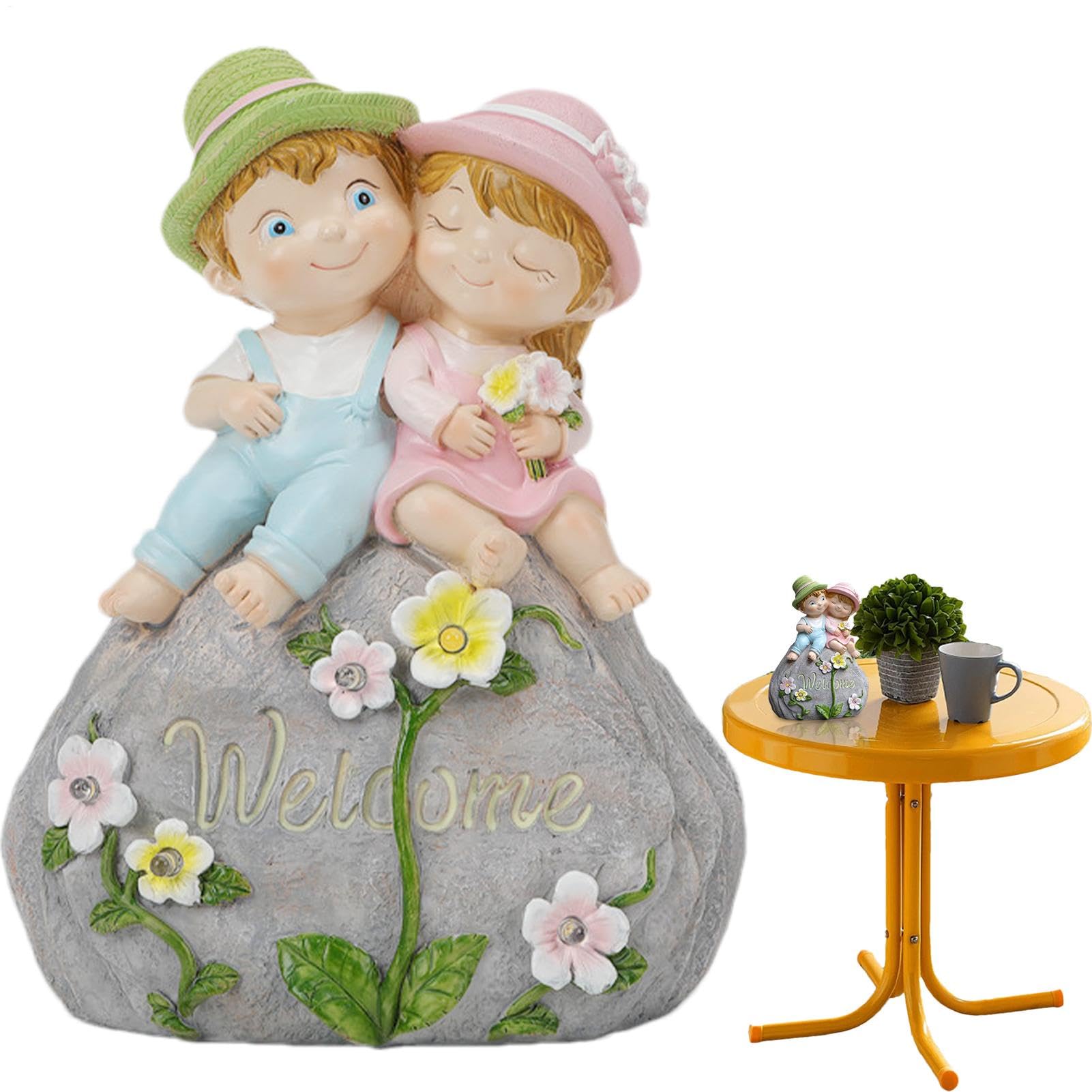 Statues d'extérieur pour jardin pour éclairer un espace sombre sans câbles