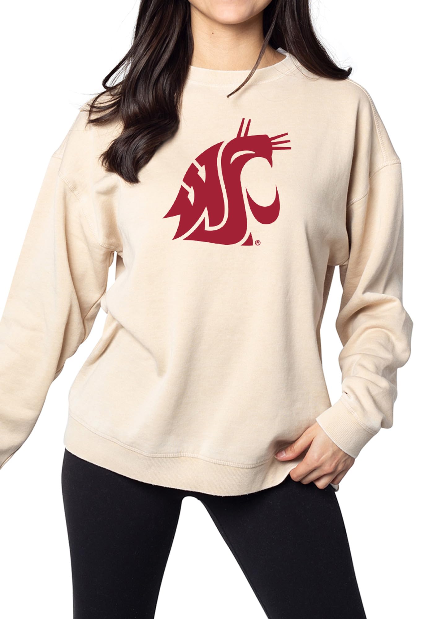 Sudadera Campus Crew Chicka-d mujer avena con cuello redondo ropa deportiva casual 6