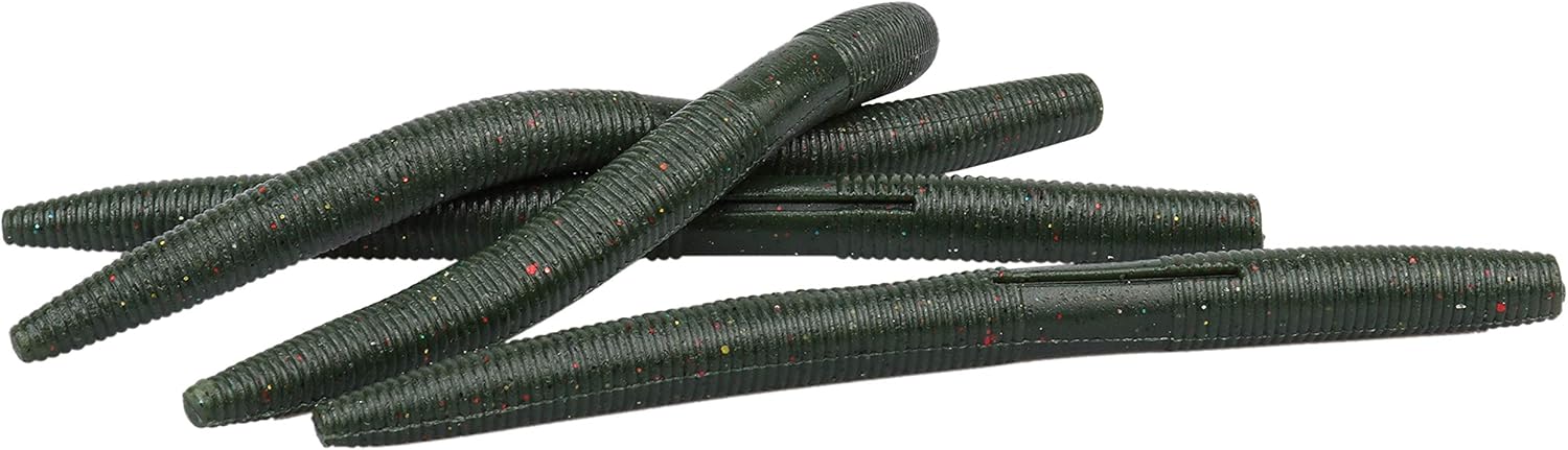 RUNCL ProBite Wacky Worms Senko Style, 10/15pcs Soft Stick Baits 4/5/6in - Fennel Flavor, Salt Impregnation, Ribbed Design, Proven Colors - Wacky Stick, Soft Fishing Lures