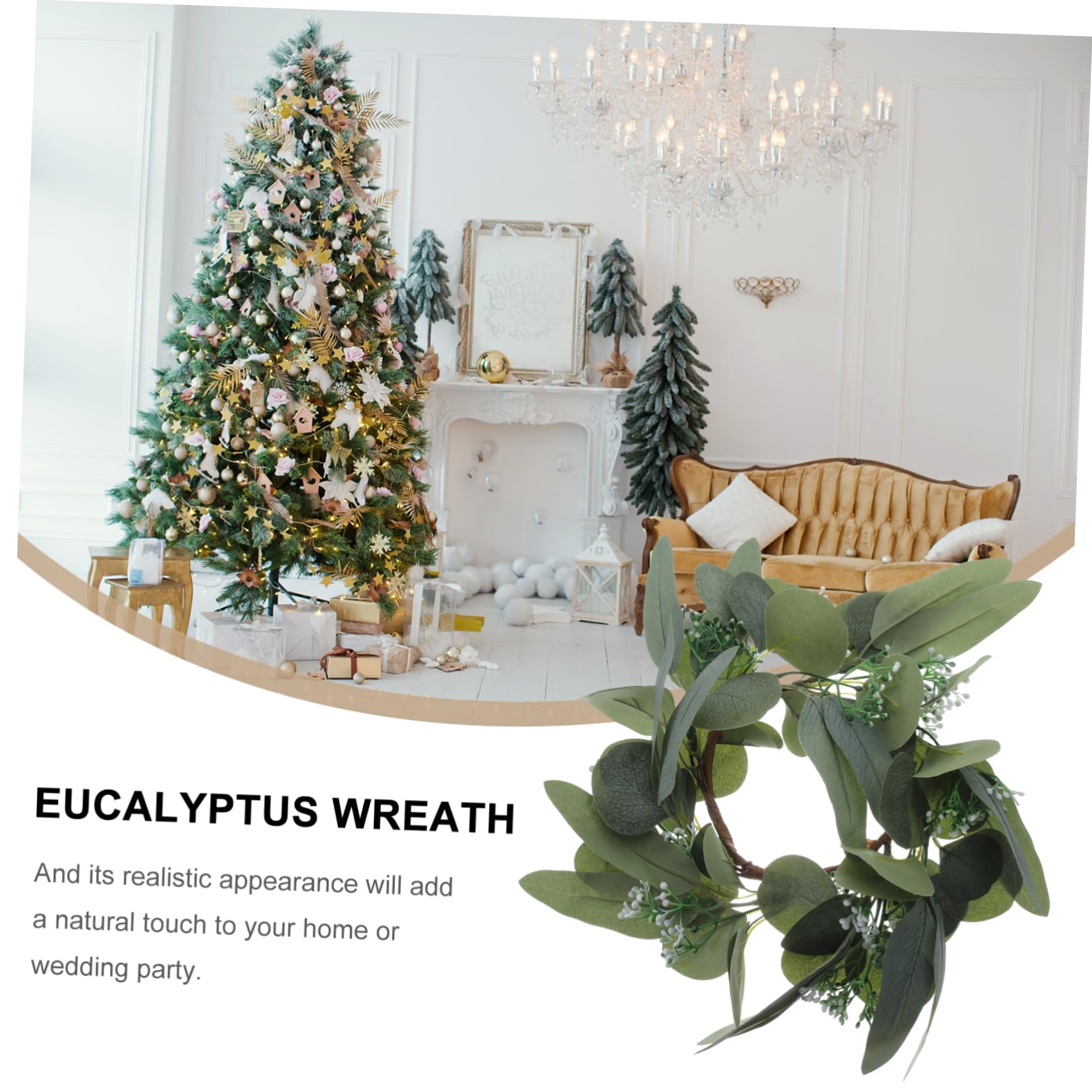 Alipis 5 Stück Eukalyptus Kerzenring Kranz Künstlicher Blätterkranz für Tischdekoration Geeignet für Hochzeiten Partys Weihnachten und Romantische Anlässe