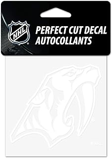 WinCraft NHL Nashville Predators - Calcomanía blanca de corte perfecto, talla única, color del equipo
