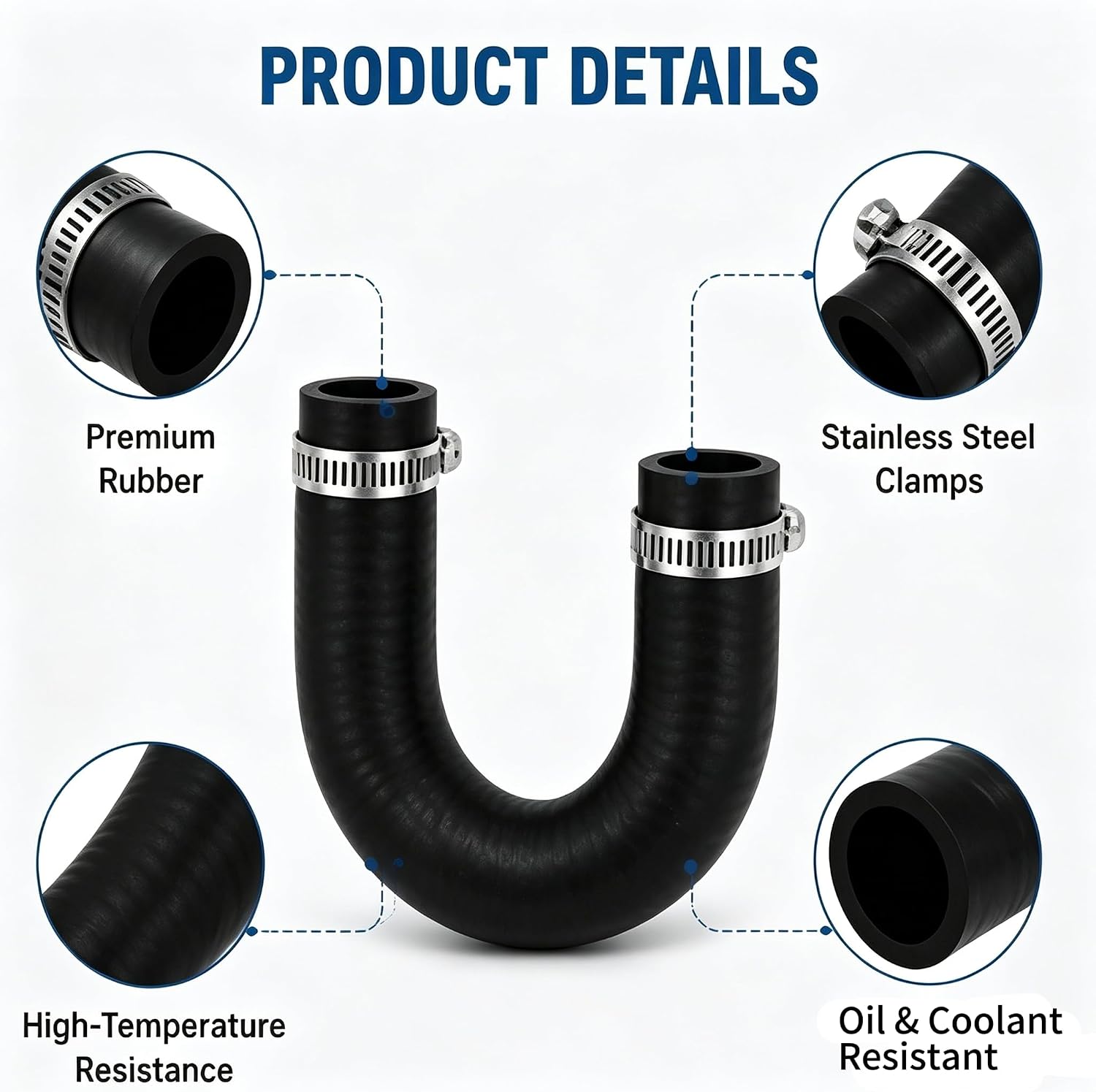 551699 Heater Core Bypass Hose for LS LT Series Engines (5/8" End and 3/4" End) with 2 Clamps LS1 LS2 LS3 LS6 LS7 LH6 L92 L76 LY2 LZ1 L99 L96 LC8 L77 LM7 LR4 LM4 L33 LQ4 LQ9