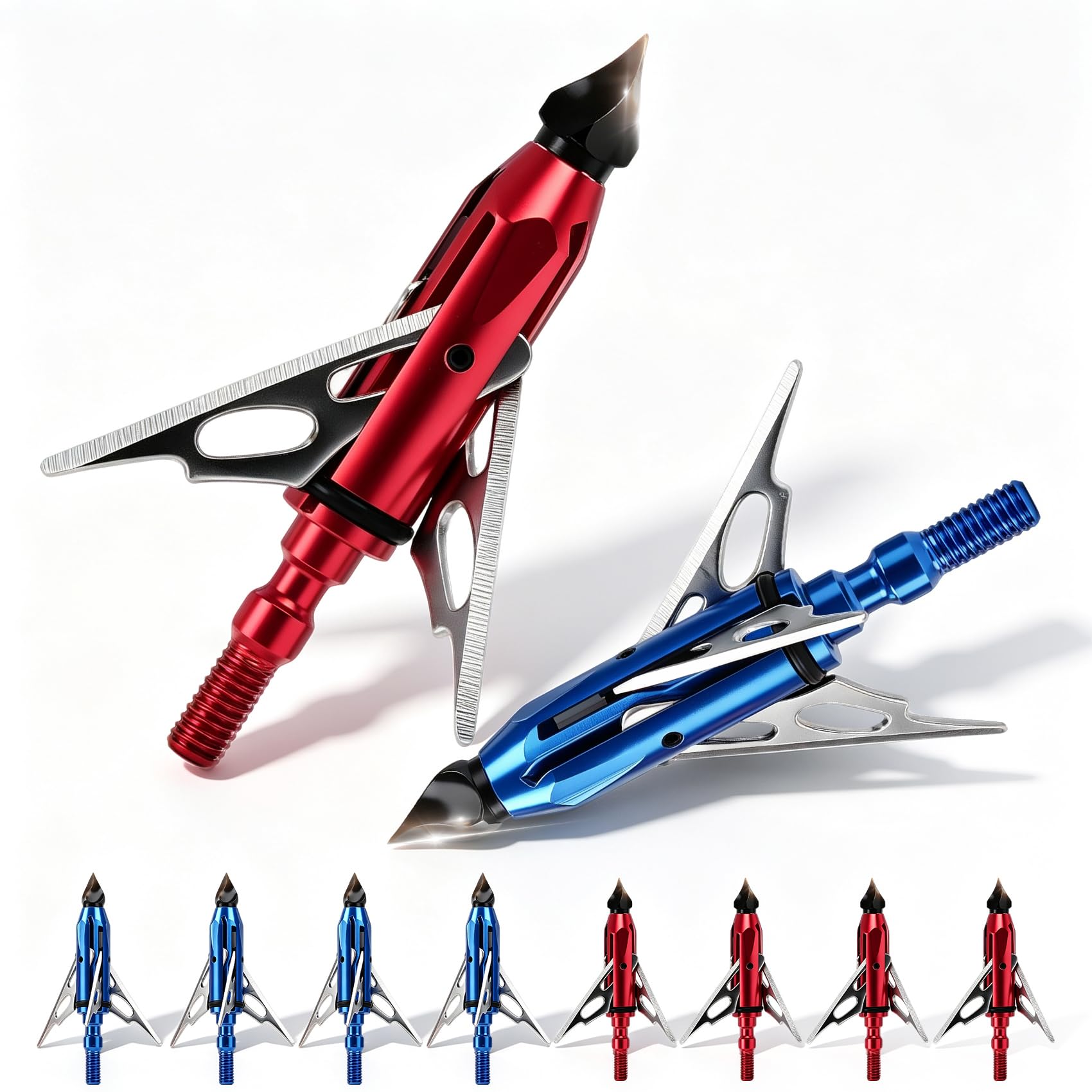 Crossbow Broadheads, 100 Grain 3-Blade Mechanical for Compound Bow Hunting