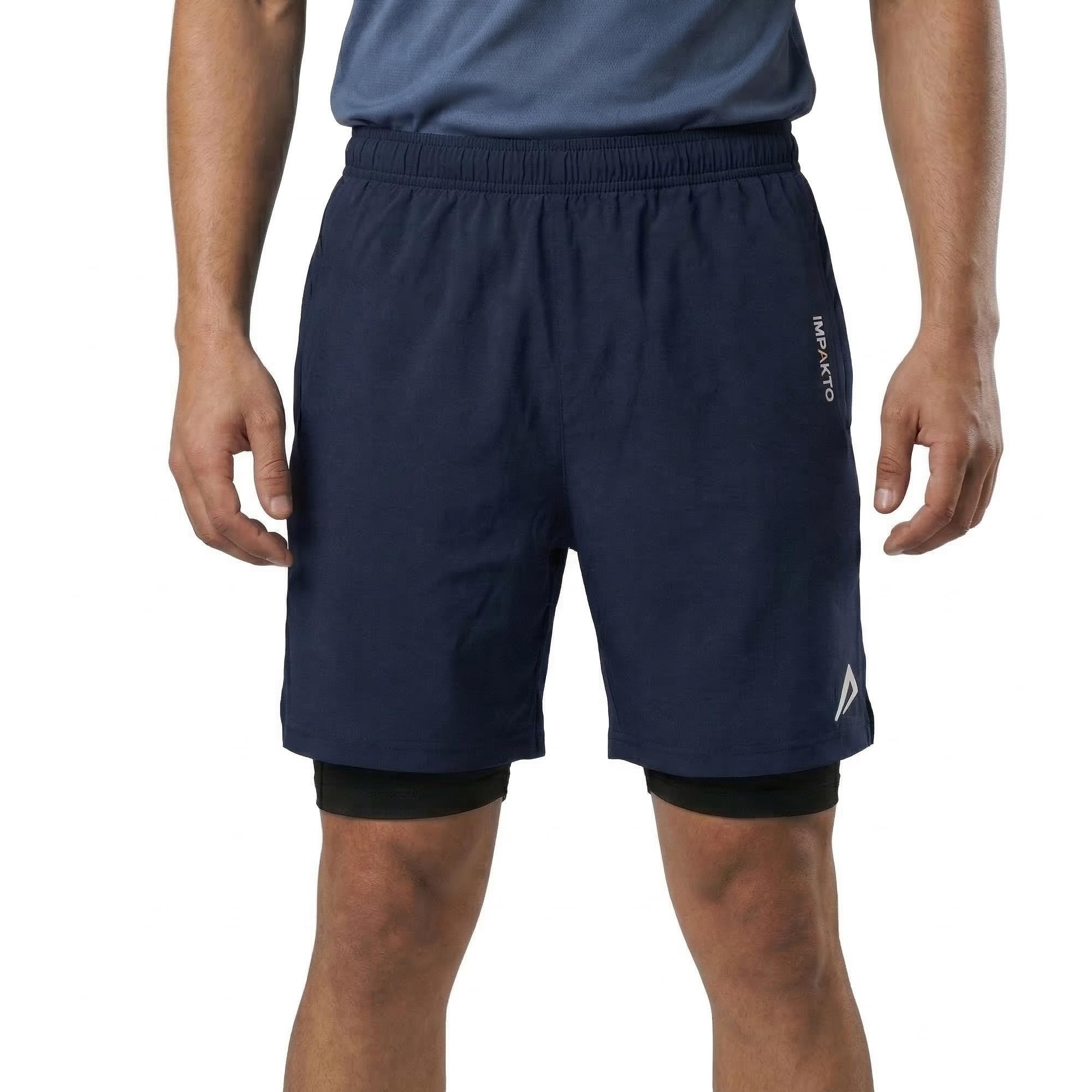 impakto Men’s 2 in 1 Sports Shorts | Lightweight Breathable Gym, Running & Training Dual Layer Shorts with Inner Compression | Elastic Waist Activewear | Quick Dry-picture-17