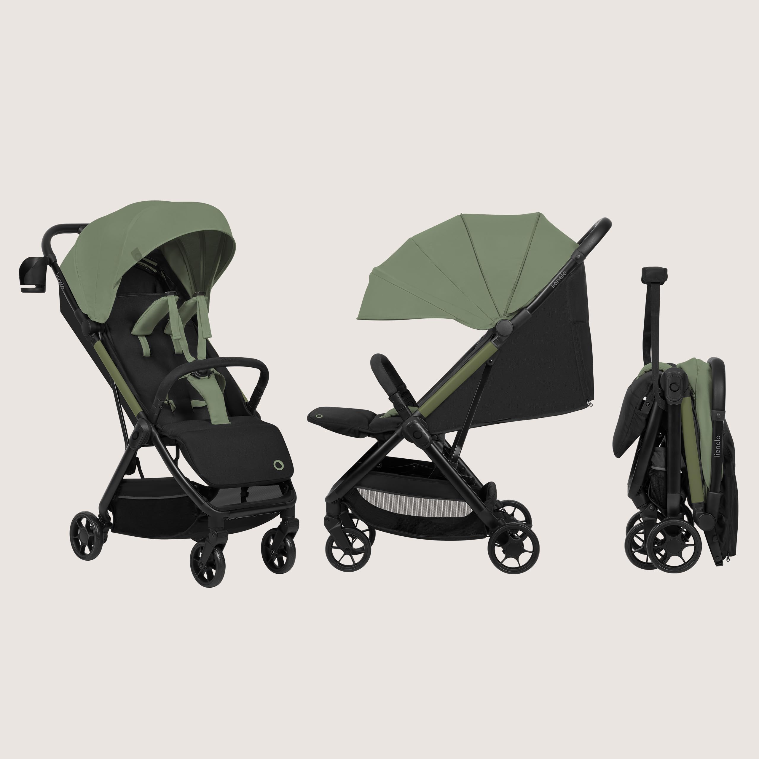 Lionelo Julie Air Buggy bis 22 kg 6 m-4 Jahre 360° Schwenkräder Federung Einhand-Faltmechanismus LSF50+