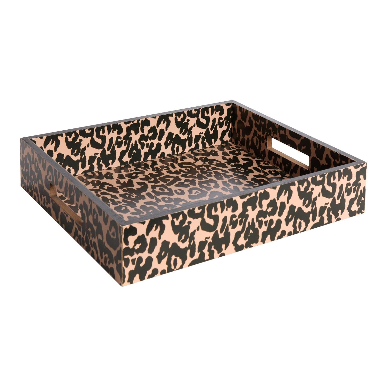 OHS Leopard Decorative Tray Rectangle Coffee Table Vanity, Leopard Print
