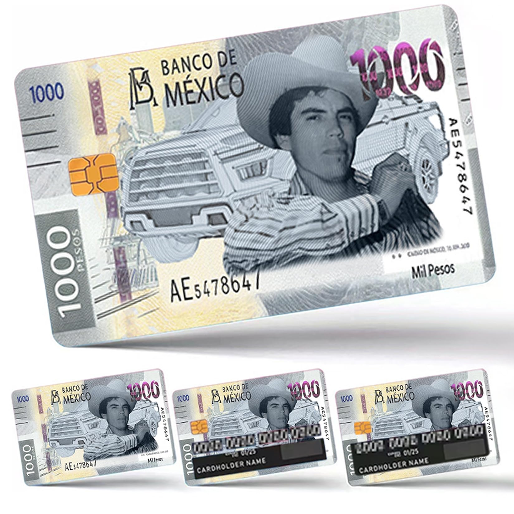 Card Stickers,Skin for Credit Debit Key Card 4PSC Covering Personalizing Bank Card |Remove, No Bubble, Slim, Waterproof Mexico Peso Pattern Card Cover (Color-M, 4PSC), CDSK-002