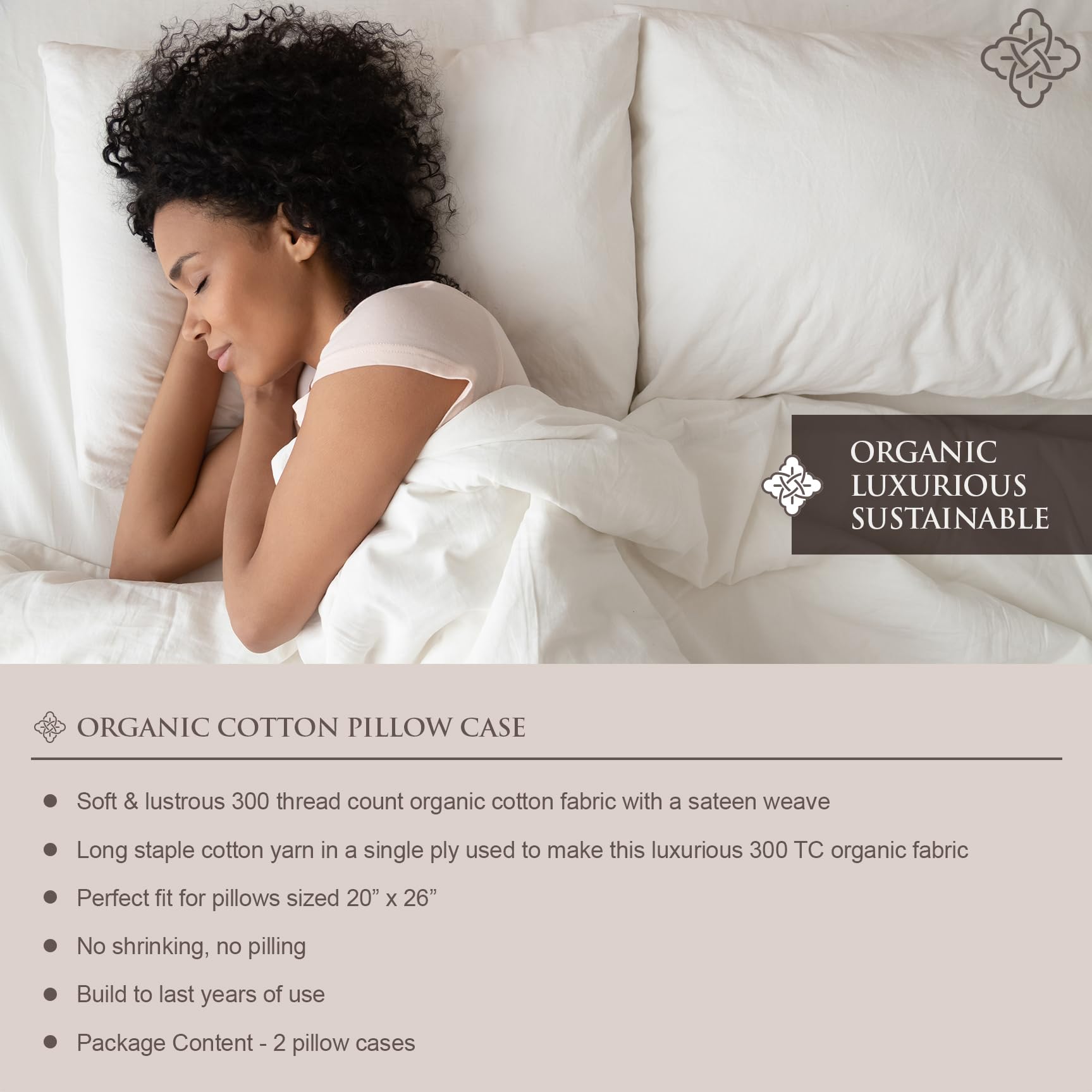Amazon.com: Bioweaves 100% Organic Cotton Pillow Cases 300 Thread
