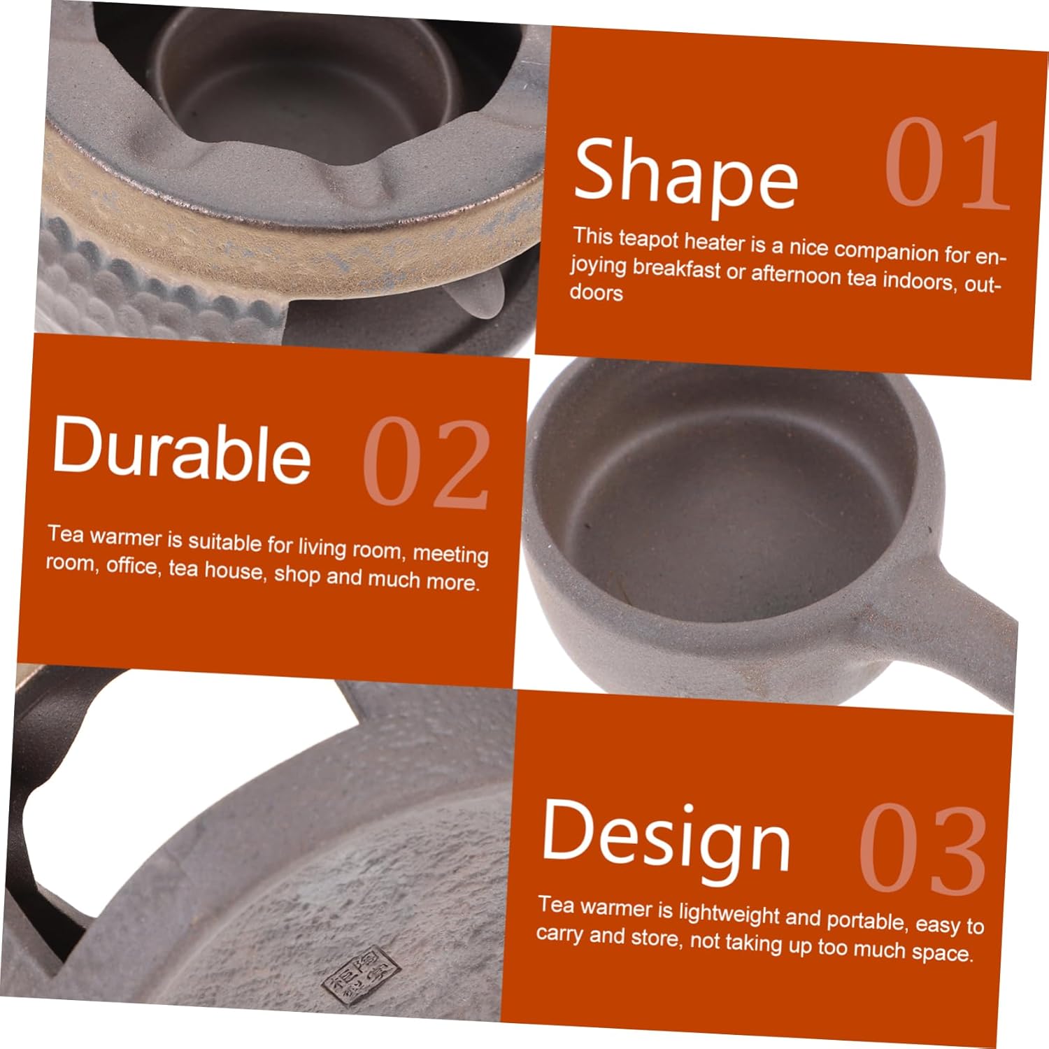 1set Ceramic Tea Warmer Set Tea Heater Candle Holder for Breakfast Stylish and Versatile