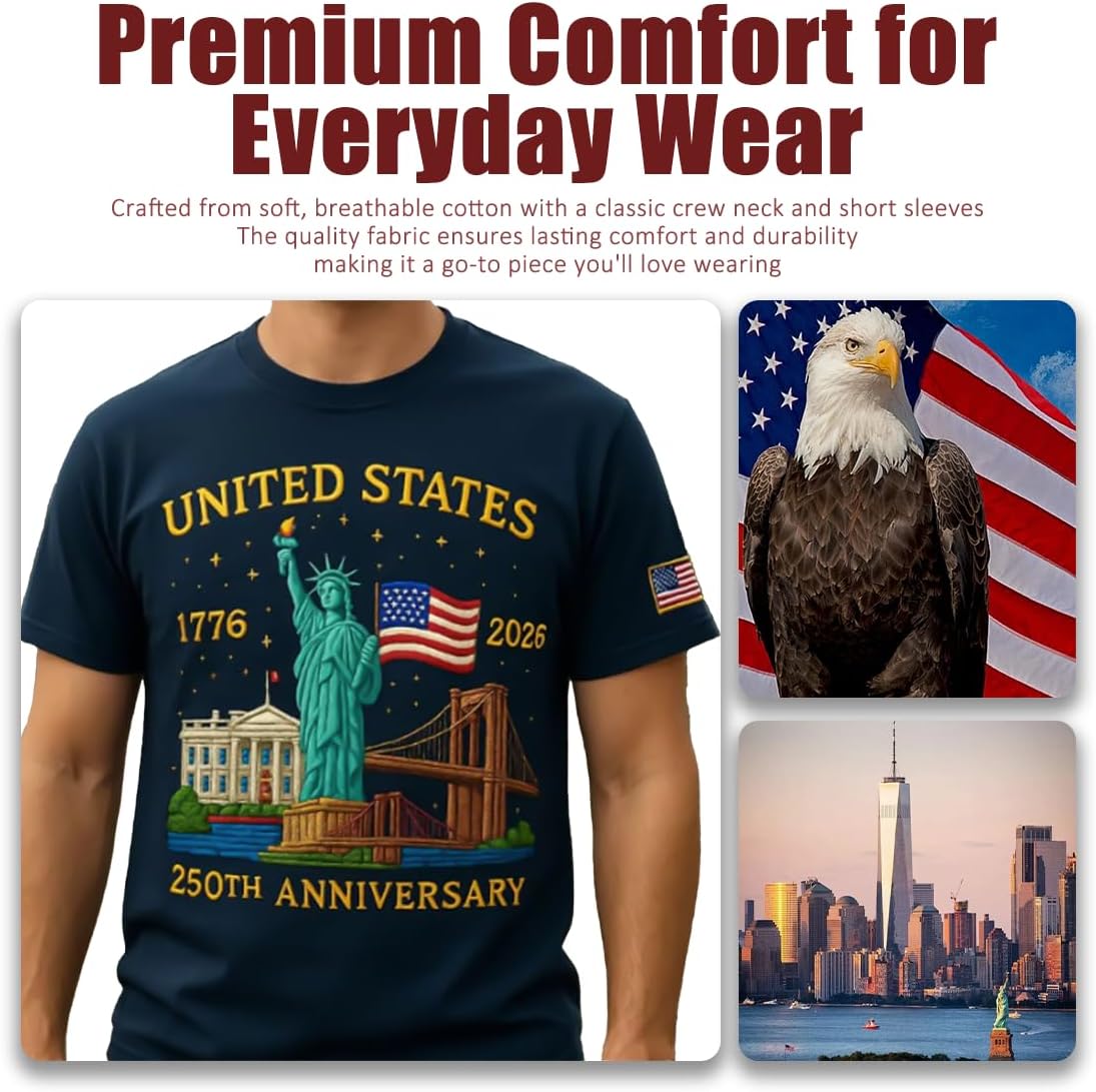 250 Anniversary USA Shirt, 1776-2026 Commemorative 250th Anniversary USA Shirt, Vintage Patriotic Tee for Unisex