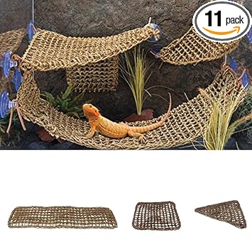 GIANTE Reptile Hammock Lizard Lounger Natural Seagrass Corner Hammock #2 Triangle
