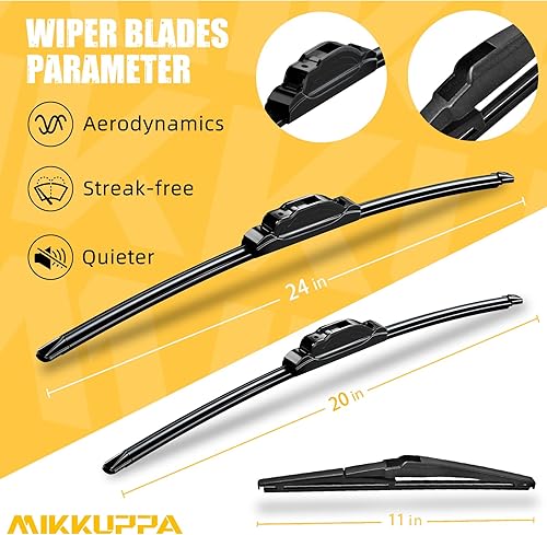 Vista 41 de MIKKUPPA Limpiaparabrisas de 26 pulgadas + 23 pulgadas + 12 pulgadas, repuesto para Mercedes-Benz 2013-2016 GL350 GL450, 2012-2015 ML350 ML550 ML63