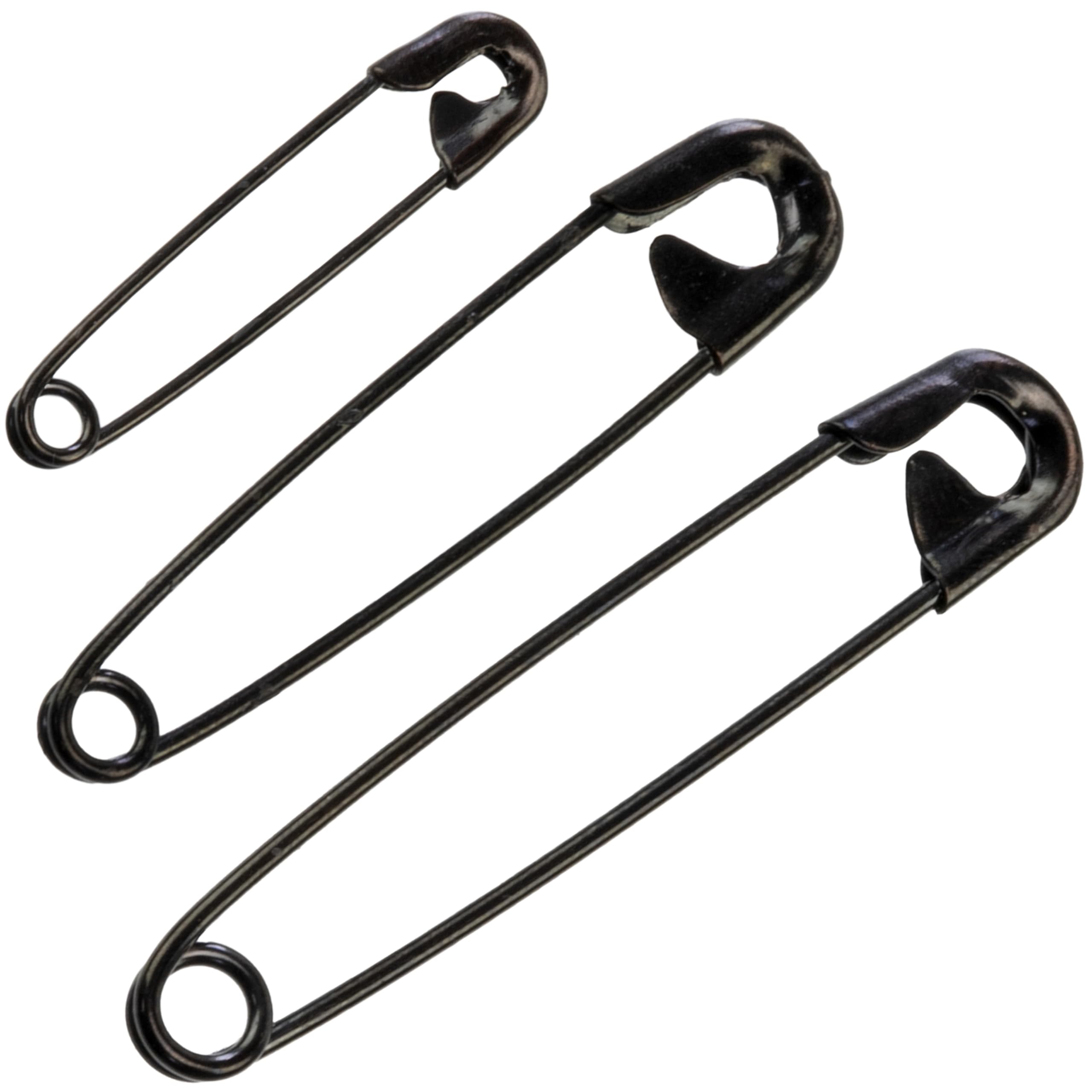 AERZETIX - Set di 12 spille da balia classiche 28mm 40mm 50mm - in metallo - colore nero - per tessuti cucito artigianato gioielli