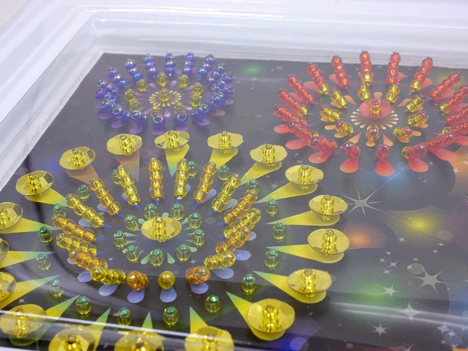 TOHO Beads Kit, Mini Push, Sparkling Fireworks, Frame Size: 6.1 x 6.1 inches (155 x 155 mm), Inner Diameter: 3.9 x 3.9 inches (100 x 100 mm), G-417