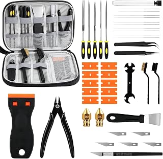 3D Drucker Zubehör Kit, 43 PCS 3D Drucker Werkzeug, Komplettset Nachbearbeitung, Wartung & Reinigung, für Werkstatt und Zuhause
