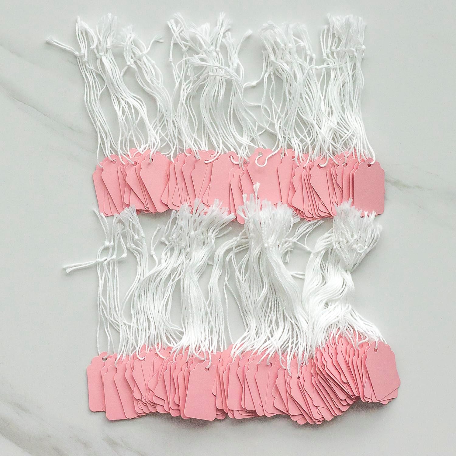 1000PCS Small Tags with Strings Attached, Pink, 1.37"x0.86"
