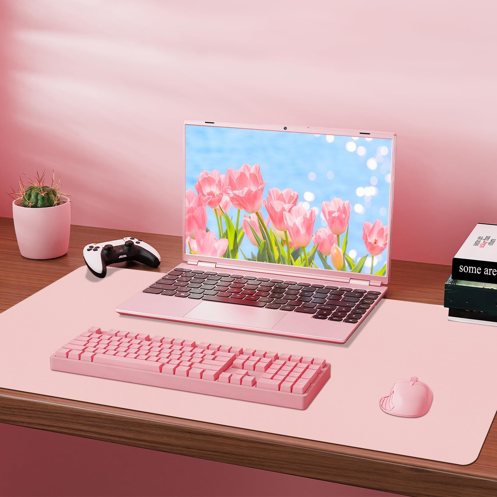 Niviy Tappetino Scrivania in Pelle PU 60x40 cm Rosa Tenero Impermeabile Antiscivolo Desk Mat