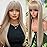 QD-Tizer Ash Blonde Synthetic Wigs with Bangs Long Straight Hair Wigs Glueless Synthetic None Lace Wigs Blonde Hair Heat-Resistant Fiber Wigs for Black Women