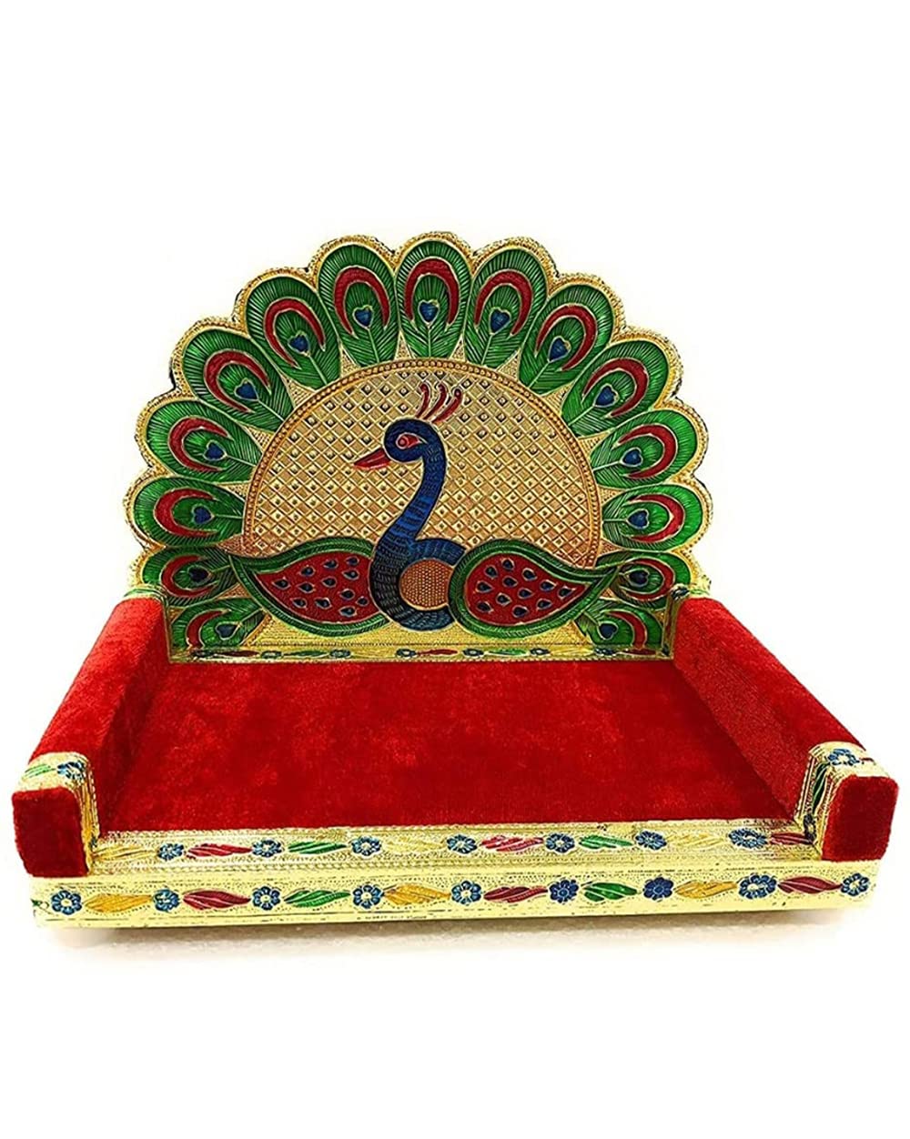Buy SHRANGAR SADAN Bed for God Krishna Wooden Meenakari Singhasan for God Laddu Gopal Sinhasan