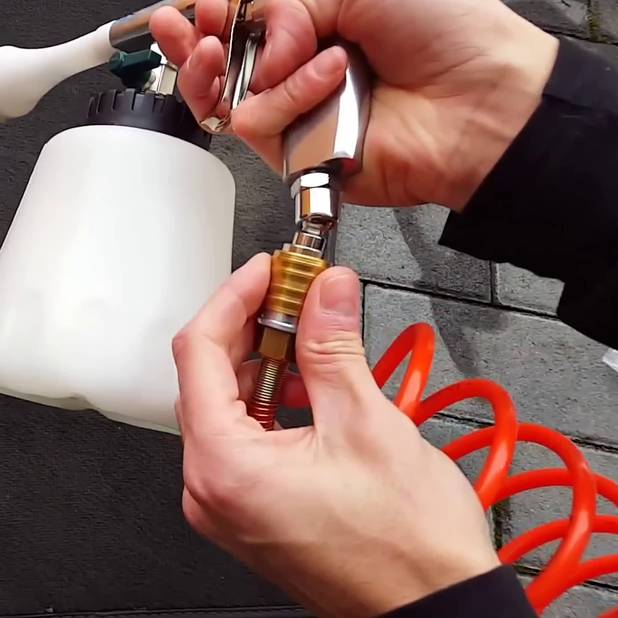 Benbow Raccordo filettato ad aria compressa femmina girevole con raccordo a 360° con tubo di pressione media da 1/4"