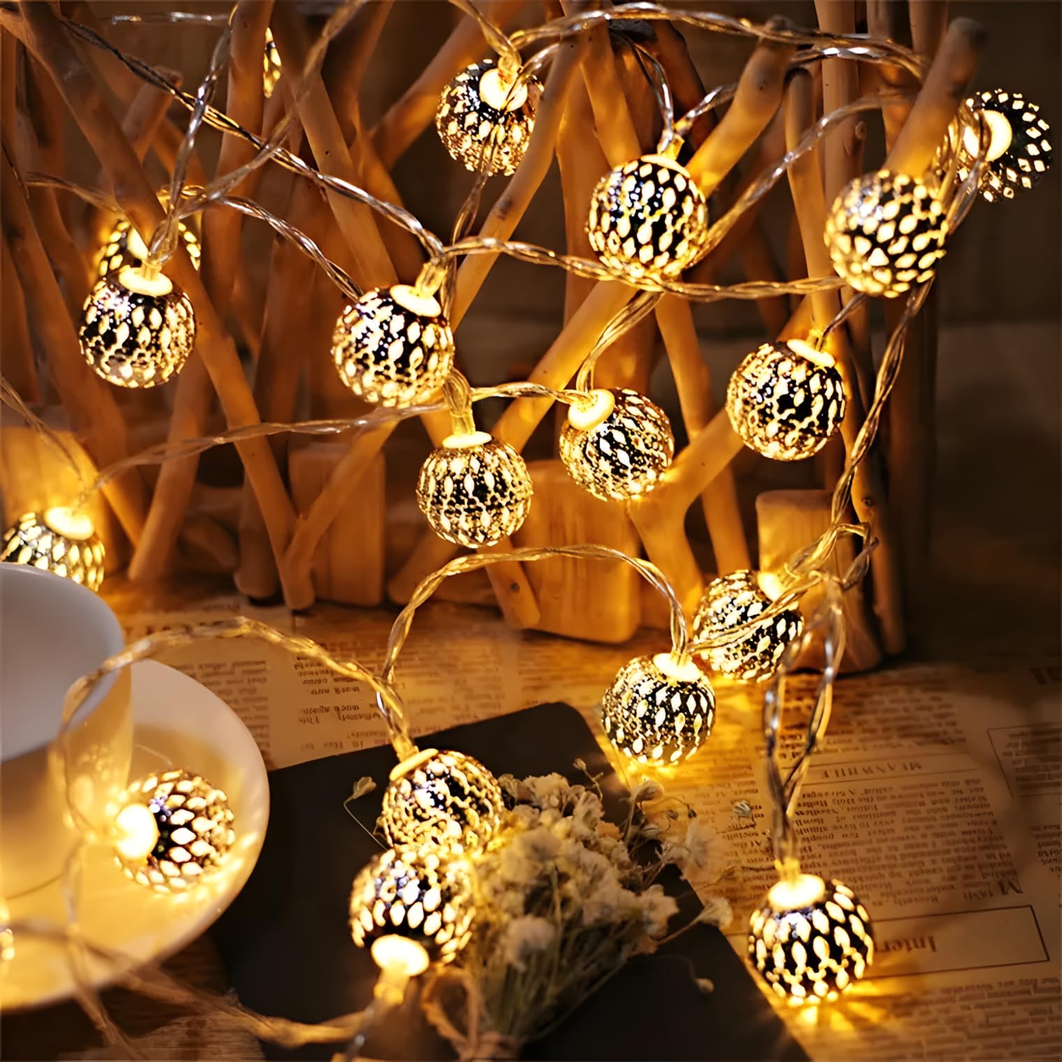 One94Store 3 Meter 14 LED Maccoran Ball String Lights – Perfect for Indoor/Outdoor Decoration for Diwali, Christmas, Birthday, Navratri, and Valentine’s Day Gifts(Warm White) (B0DHSV7DKZ) Amazon Price History, Amazon Price Tracker