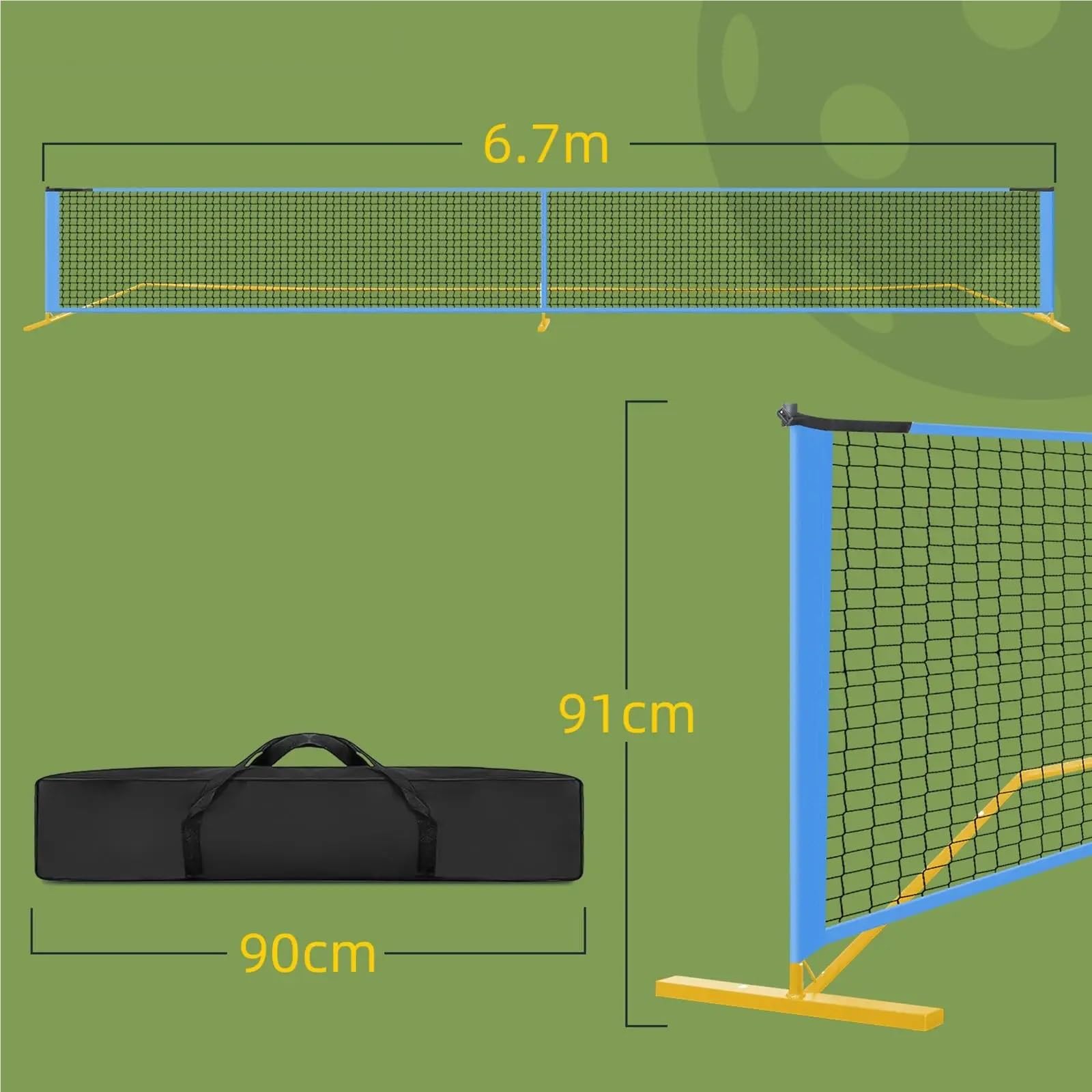 Rete da Pickleball Portatile Sistema di Rete da Pickleball Badminton Professionale Resistente 22 Piedi Sport