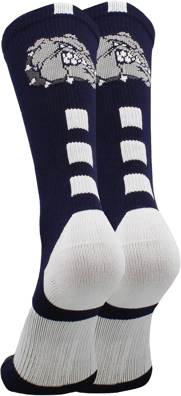 MadSportsStuff Bulldogs Athletic Crew Socks for Football Basketball Boys and Girls