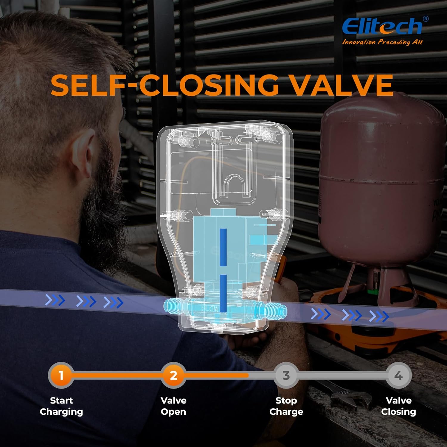 Elitech Wired Refrigerant Scale LMC-200A 330 lbs and Charging Valve