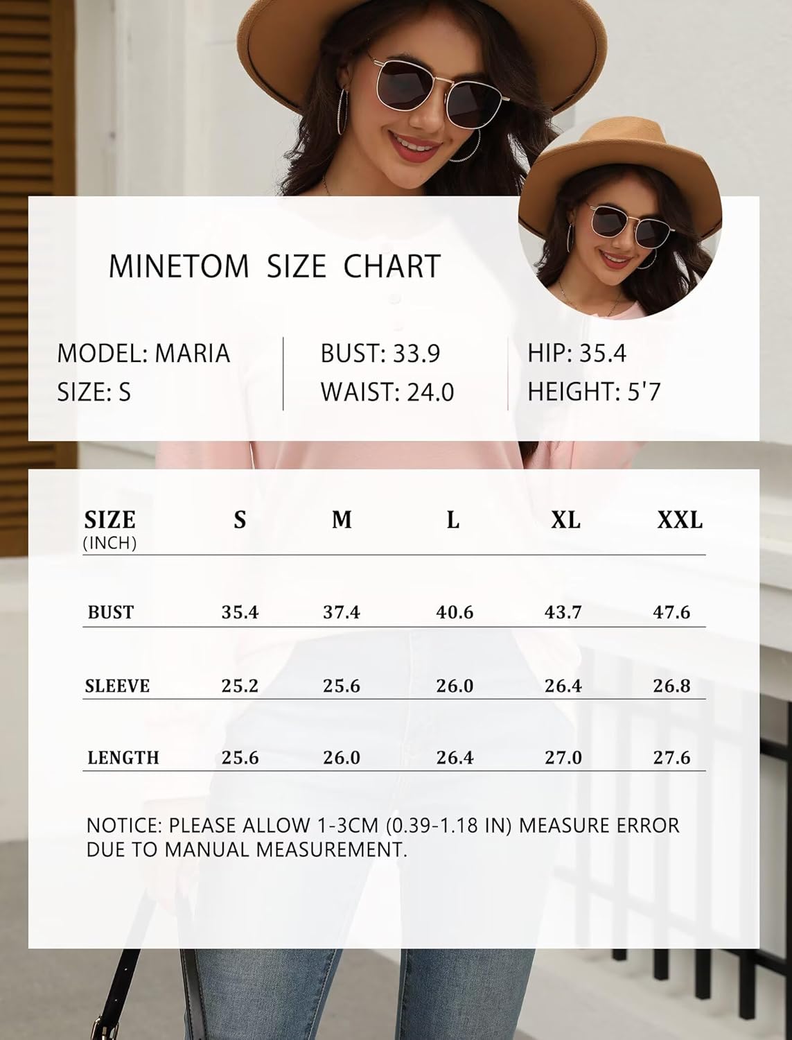 Minetom Womens Tops Long Sleeve Henley Shirts Smocked Puff Sleeve Shirts Dressy Casual Blouses Fall Trendy Clothes - Image 6
