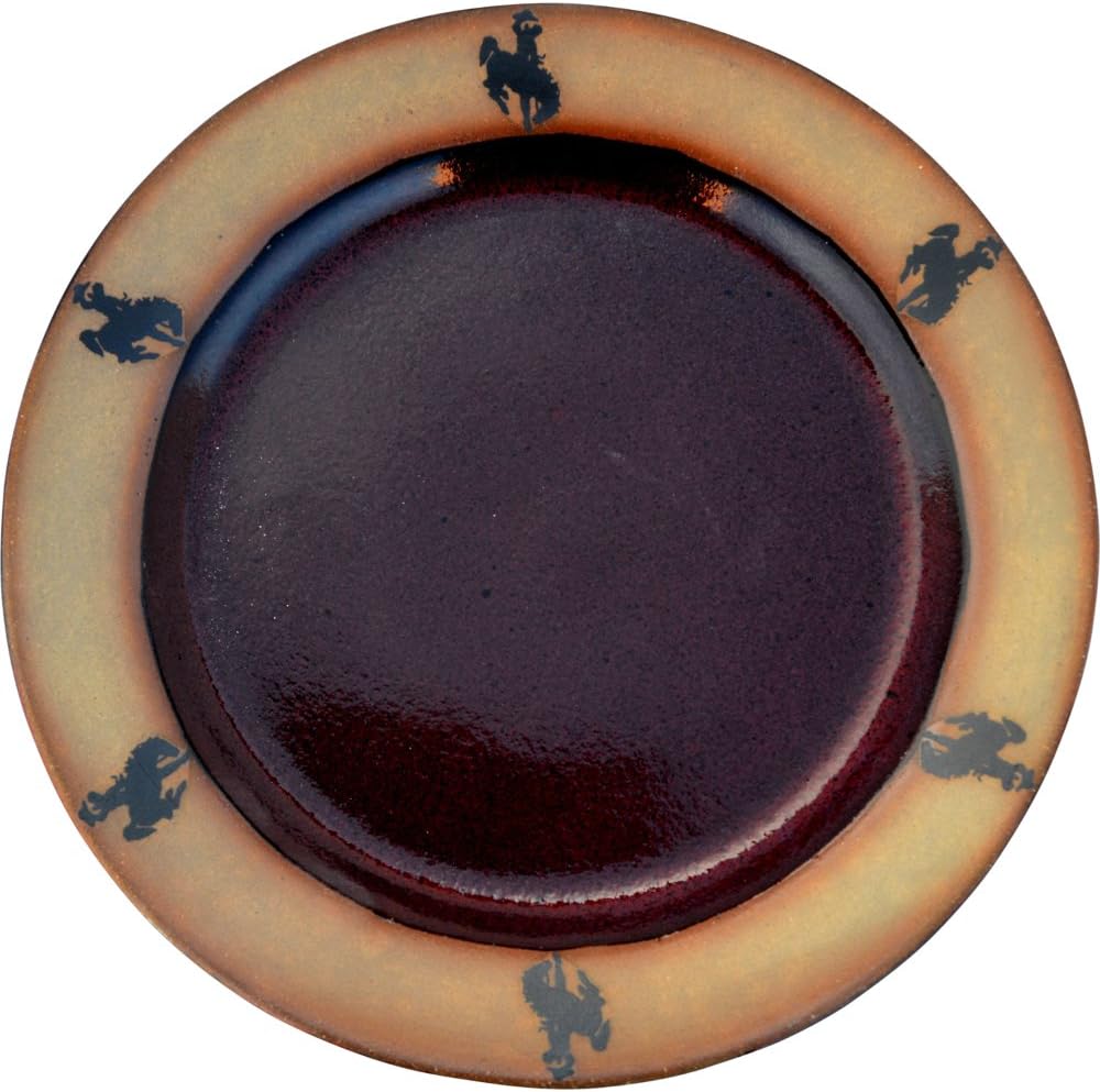ALWAYS AZUL POTTERY Bucking Bronco Dinner Plate in Real Red Glaze - Handmade Dinnerware - Glazed Dinner Plate Stoneware - Traditional Dishware - Great for Home Made Meals, Table Settings, & Picnics