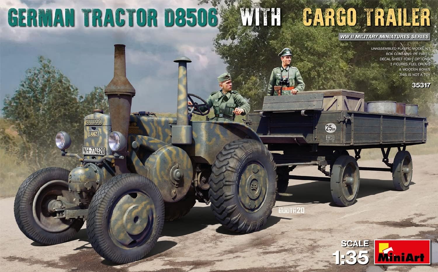 Miniart 1:35 - German Tractor D8506 with Cargo Trailer, Various - Image 2