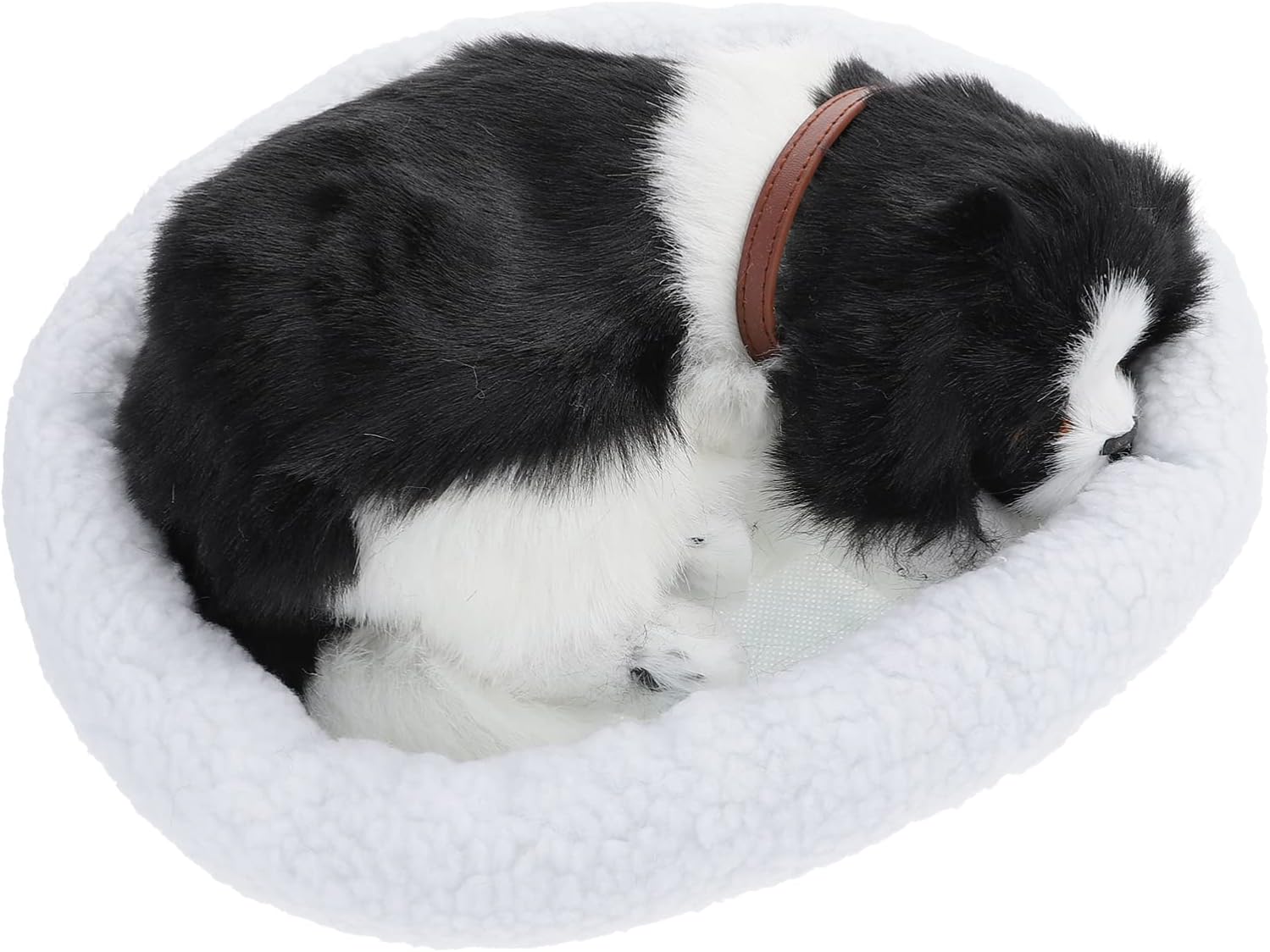 BESTOYARD12-Inch Breathing Dog, Sleeping Black Border Collie, Plush Toy Lifelike Animal, Shepherd Dog Photography Prop for Kid' Birthday Gift, Home Decor