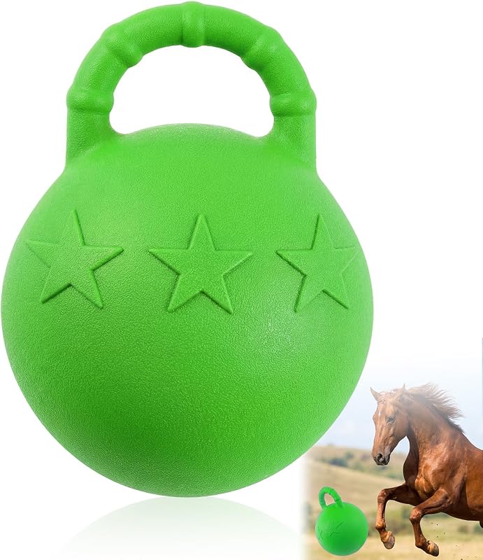 Bola para Cavalos com Alça de Borracha e Aroma de Frutas Seenelling Verde 1 unidade