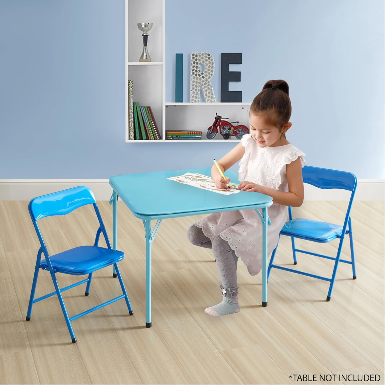 Heritage Kids Padded Folding Chair for Kids, Set of 2, Blue, Ages 3+