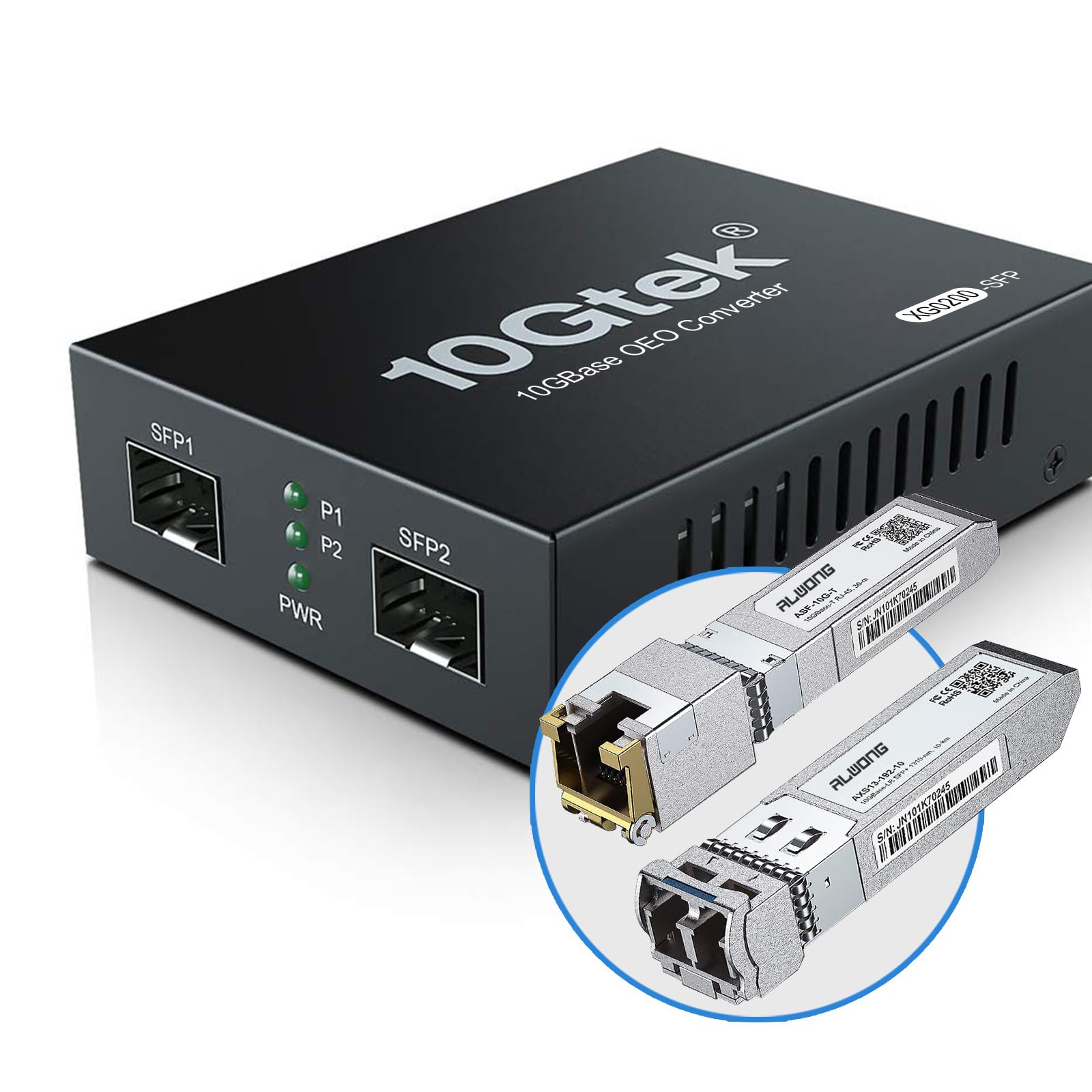 10G SFP+ Media Converter (Kit #33) with 10GBase-T Fiber Transceiver Reach 30 Meters and 10GBase-LR Fiber Module (10 km, SMF, 1310 nm)-image-36